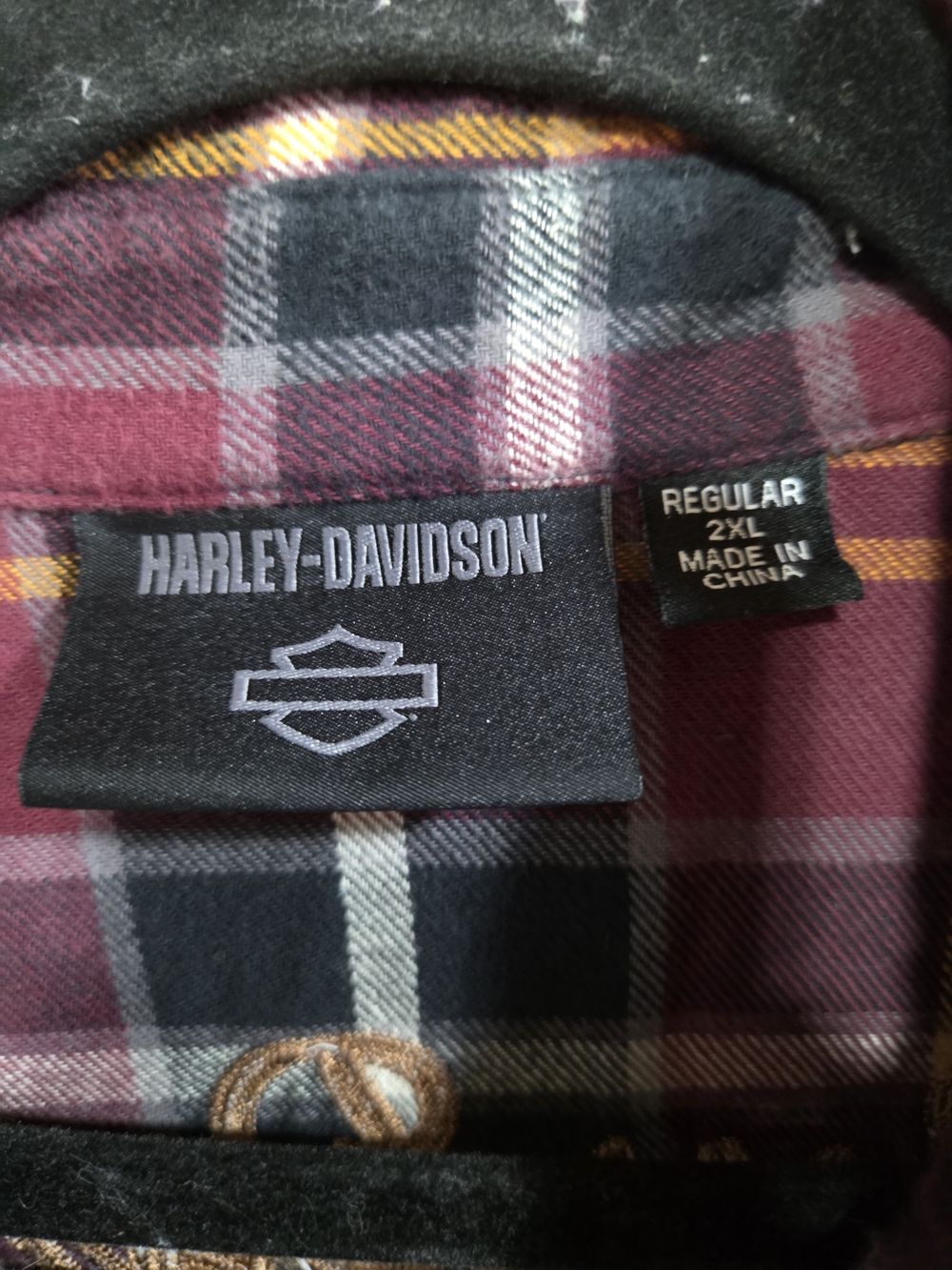 Harley-Davidson Men 2XL Plaid Flannel Shirt Embroidered Milwaukee 100% Cotton - Picture 6 of 8
